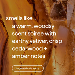 premium soy candle - vetiver + amber