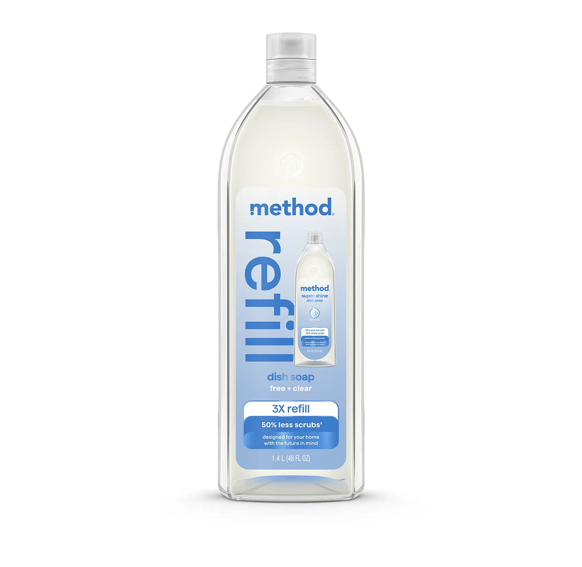 super shine liquid dish soap refill - free + clear