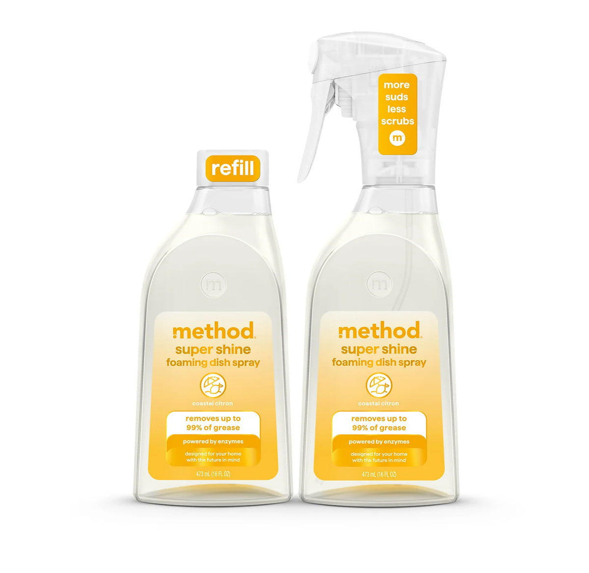 super shine foaming dish soap starter set - coastal citron