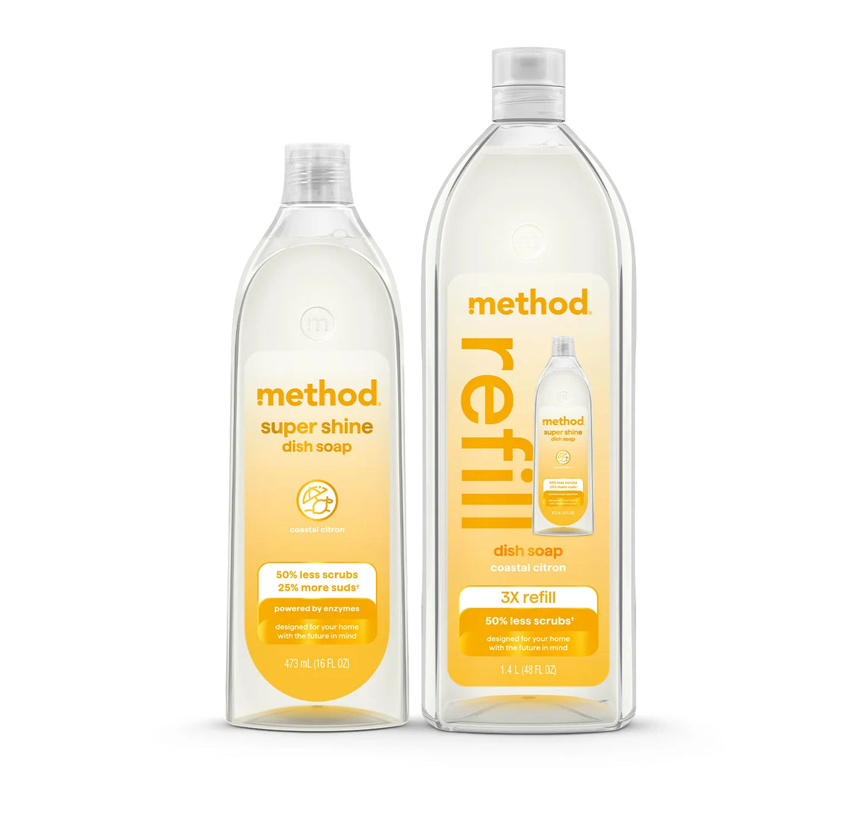 super shine liquid dish soap starter set - coastal citron