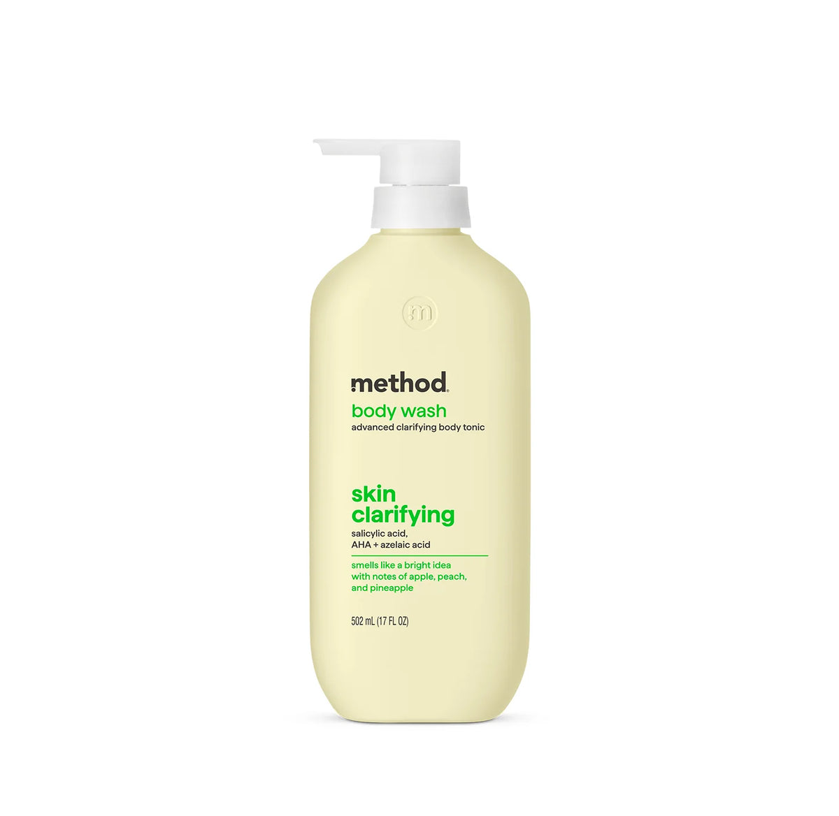 body wash tonic - skin clarifying, salicylic acid, AHA + azelaic acid