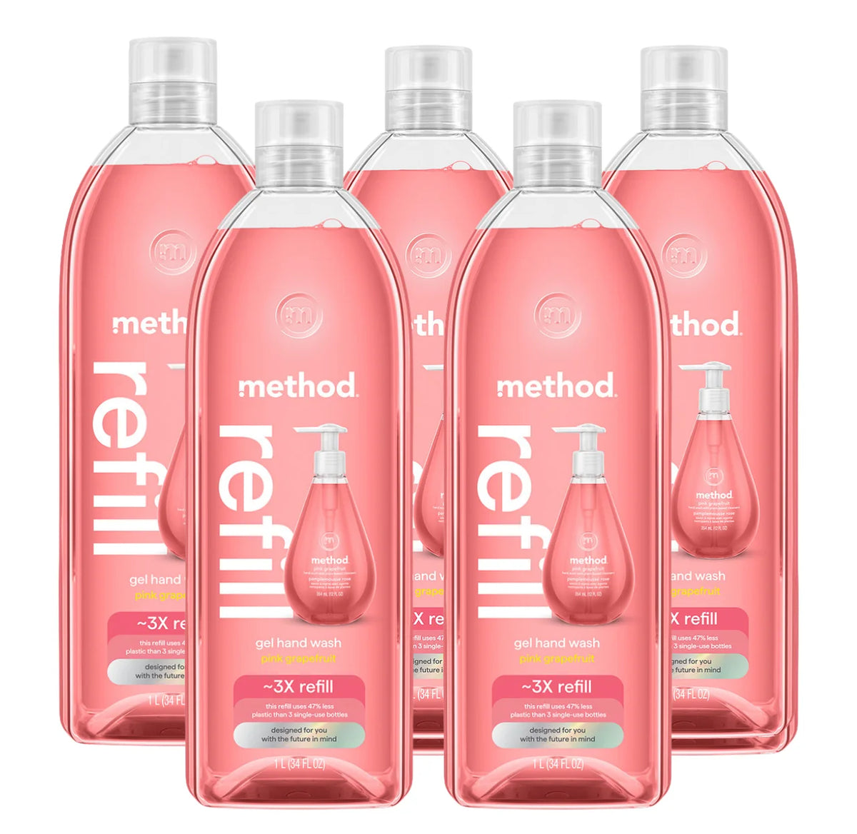 pink grapefruit gel hand wash refill 5-count bundle