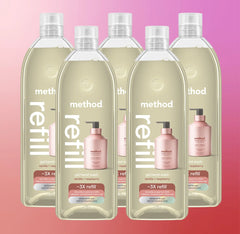 vanilla + raspberry gel hand wash refill 5-count bundle