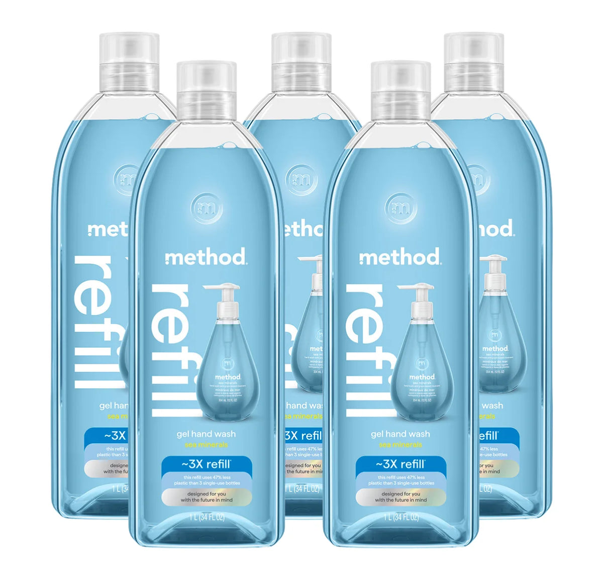 sea minerals gel hand wash refill 5-count bundle
