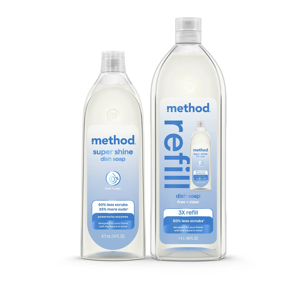 super shine liquid dish soap starter set - free + clear