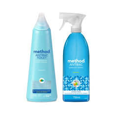 spearmint antibacterial bathroom cleaning duo
